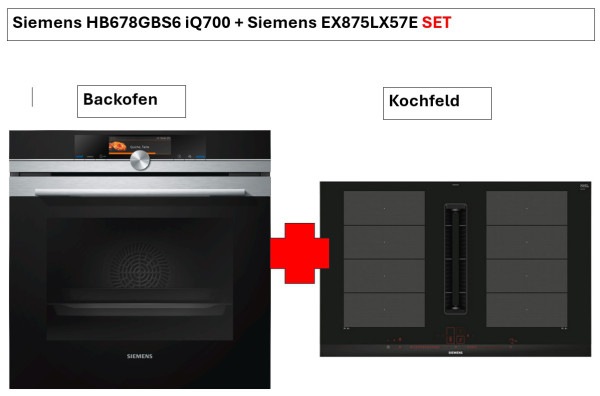 Siemens HB678GBS6 iQ700 Einbau-Backofen + Siemens EX875LX57E Kochfeld mit integriertem Dunstabzug (8