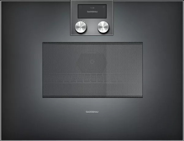 Gaggenau BM450100 Mikrowellen-Backofen 36l Serie 400 Antrazit Türanschlag rechts Bedienung oben